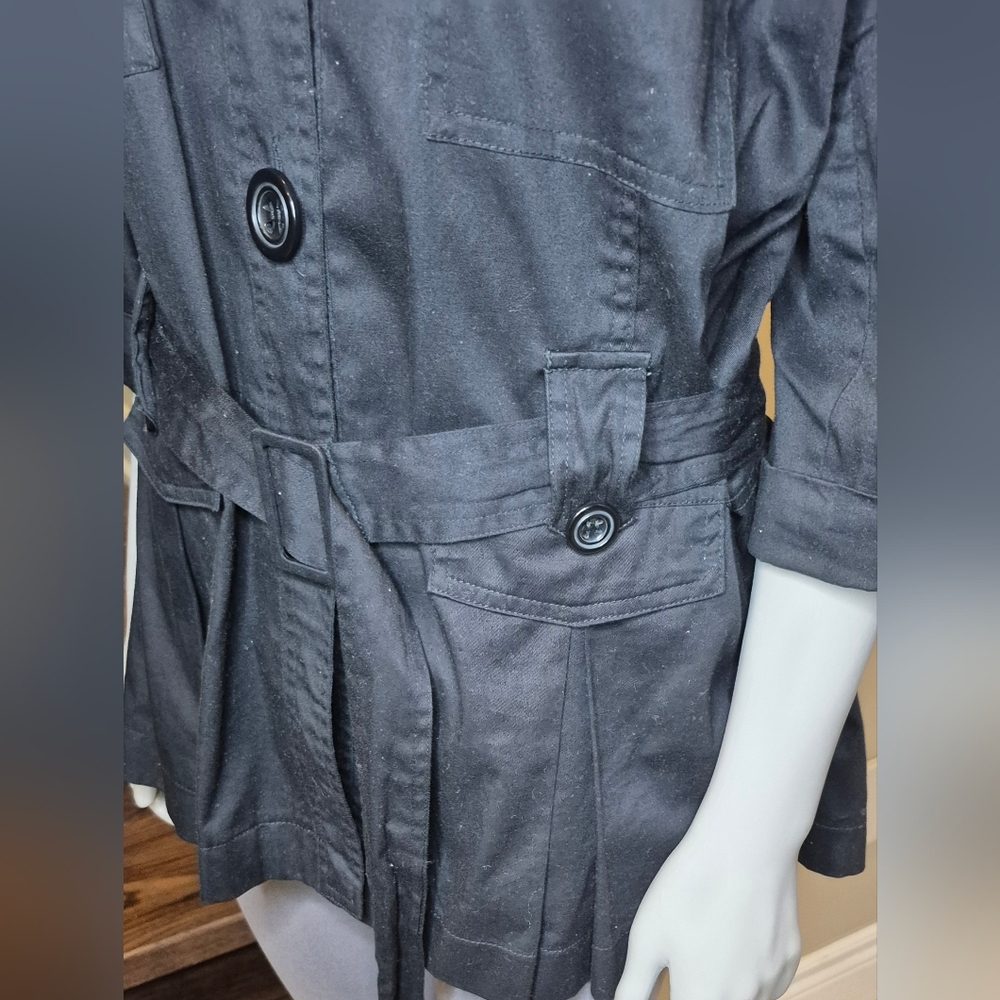 Dots Black Women's Button Down 3/4 Sleeve Shirt - Picture 8 of 14